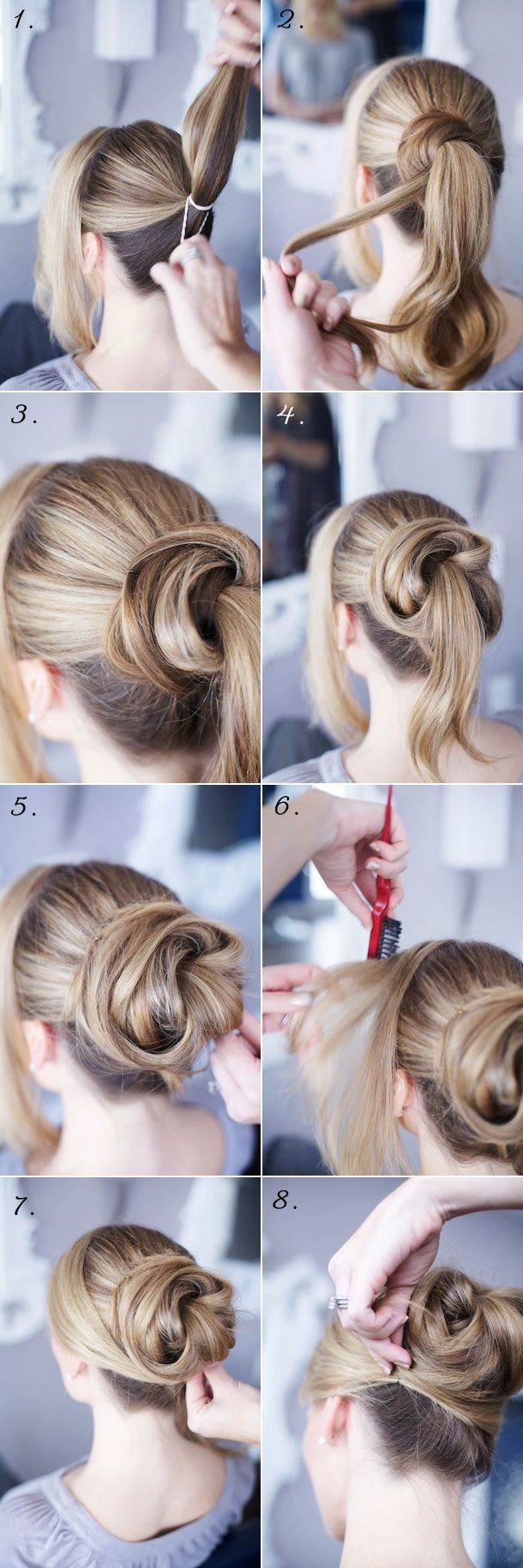 Tutorial Long Hair Bun Step By Step