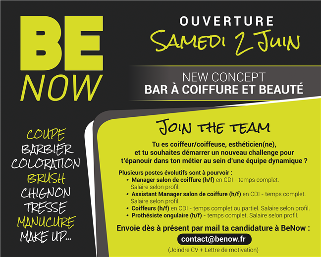 Hairdressing Job offer Manager/Assistant Manager H/F Hairdressing Job offer Manager/Assistant Manager H/F