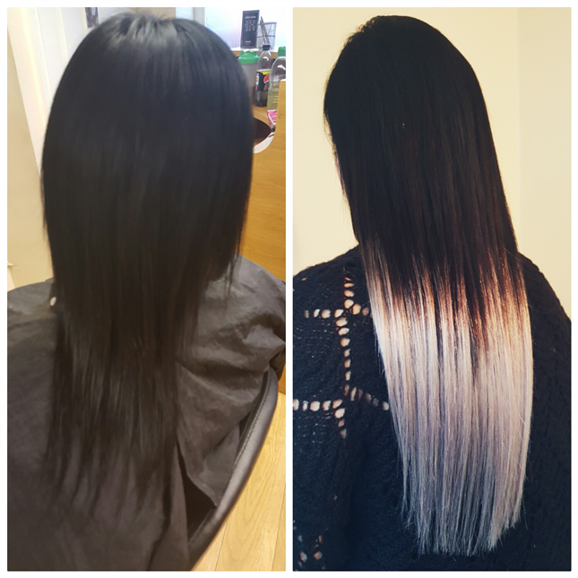 Grey ombre extensions