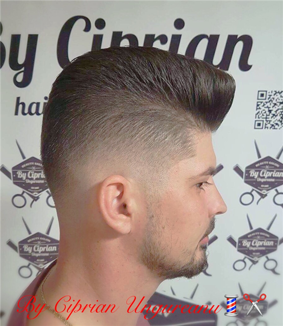 Skin fade Pompadour by Ciprian Ungureanu