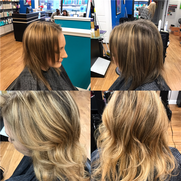 Color correction using balayage technique 