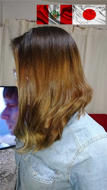 mechas ombre hair en ton dorado 