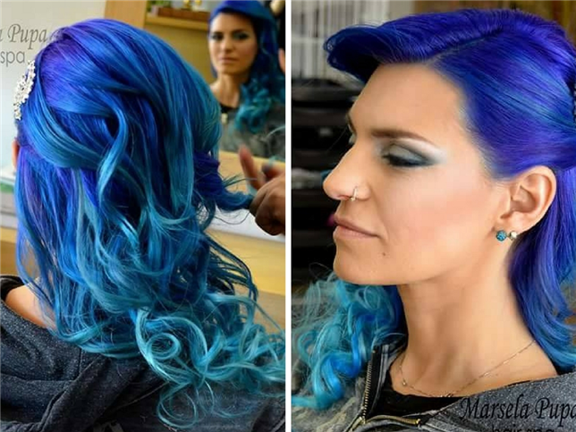Morena - Blue Wedding - questa sposa ha scelto i capelli blu per il giorno del suo matrimonio 