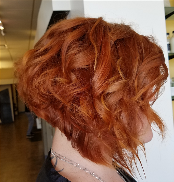 Inverted bob with copper color melt