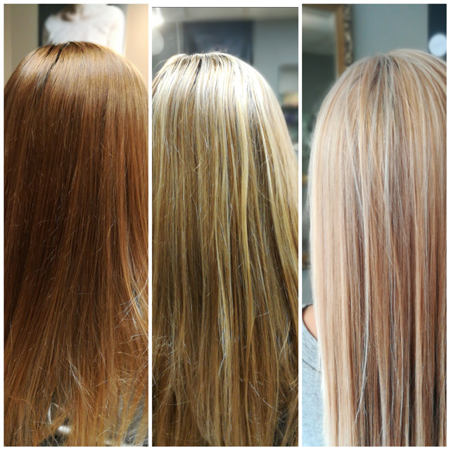 Balayage blond irisé