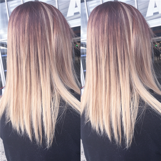 Ombre hair blond beige