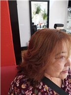 Color, cobre y corte y peinado